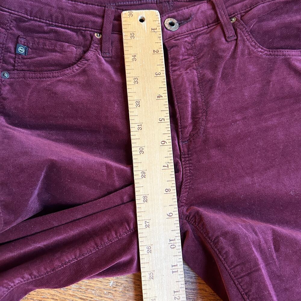 AG Adriano Goldschmied The Stevie Ankle Burgundy Wine Slim Straight 27R - Picture 6 of 10